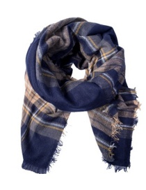 Fashion Navy Color Matching Decorated Scarf