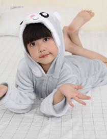 Fashion Gray Rabbit Shape Decorated Pajamas