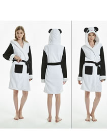 Fashion White+black Panda Shape Decorated Pajamas