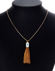 Fashion Light Brown Tassel Decorated Pure Color Necklace