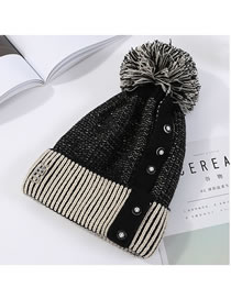 Fashion Black Stripe Pattern Decorated Hat