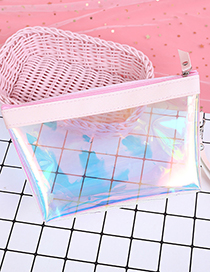 Fashion Pink Transparent Decorated Cosmetic Bag