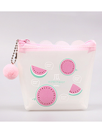 Fashion Pink+white Watermelon Pattern Decorated Coin Purse