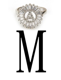 Fashion Silver Color Letter M Shape Decorated Ring