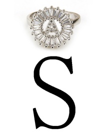 Fashion Silver Color Letter S Shape Decorated Ring