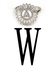 Fashion Silver Color Letter W Shape Decorated Ring