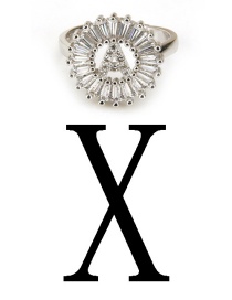 Fashion Silver Color Letter X Shape Decorated Ring