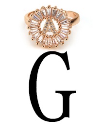 Fashion Rose Gold Letter G Shape Decorated Ring