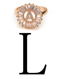 Fashion Rose Gold Letter L Shape Decorated Ring