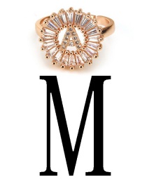 Fashion Rose Gold Letter M Shape Decorated Ring