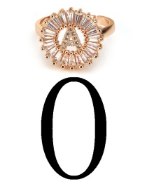Fashion Rose Gold Letter O Shape Decorated Ring
