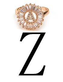 Fashion Rose Gold Letter Z Shape Decorated Ring