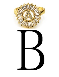 Fashion Gold Color Letter B Shape Decorated Ring