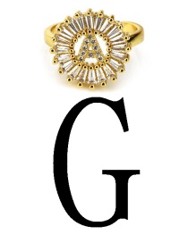 Fashion Gold Color Letter G Shape Decorated Ring
