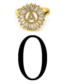 Fashion Gold Color Letter O Shape Decorated Ring