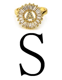 Fashion Gold Color Letter S Shape Decorated Ring