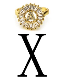 Fashion Gold Color Letter X Shape Decorated Ring