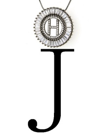 Fashion Black Letter J Shape Decorated Necklace
