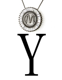 Fashion Black Letter Y Shape Decorated Necklace