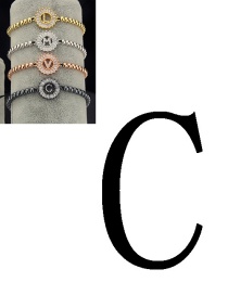 Fashion Silver Color Letter C Shape Decorated Bracelet