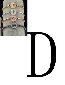 Fashion Silver Color Letter D Shape Decorated Bracelet