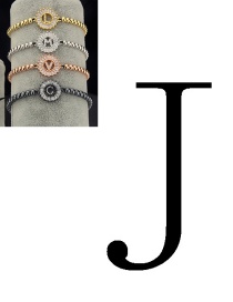 Fashion Silver Color Letter J Shape Decorated Bracelet