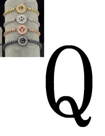 Fashion Silver Color Letter Q Shape Decorated Bracelet