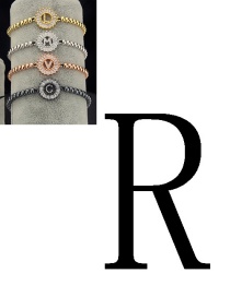 Fashion Silver Color Letter R Shape Decorated Bracelet