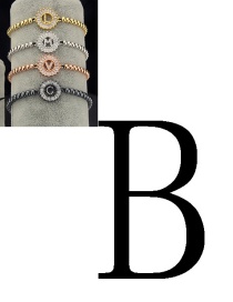Fashion Rose Gold Letter B Shape Decorated Bracelet