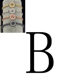 Fashion Black Letter B Shape Decorated Bracelet