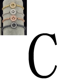 Fashion Black Letter C Shape Decorated Bracelet