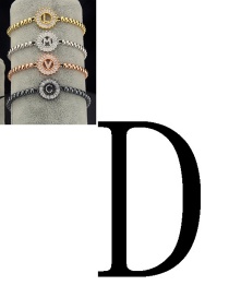 Fashion Black Letter D Shape Decorated Bracelet