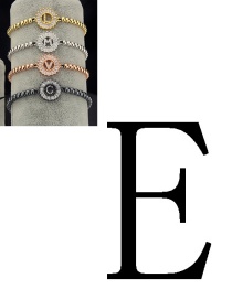 Fashion Black Letter E Shape Decorated Bracelet