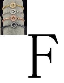Fashion Black Letter F Shape Decorated Bracelet