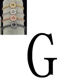 Fashion Black Letter G Shape Decorated Bracelet