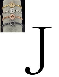 Fashion Black Letter J Shape Decorated Bracelet