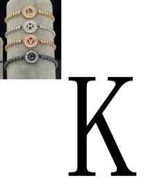 Fashion Black Letter K Shape Decorated Bracelet
