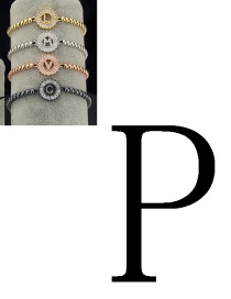 Fashion Black Letter P Shape Decorated Bracelet