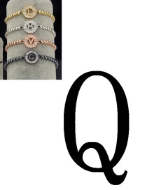 Fashion Black Letter Q Shape Decorated Bracelet