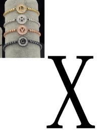 Fashion Black Letter X Shape Decorated Bracelet
