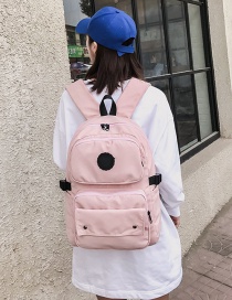 Fashion Pink Pure Color Decorated Backpack
