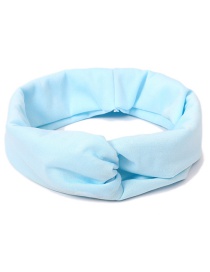 Fashion Light Blue Pure Color Decorated Simple Hair Band