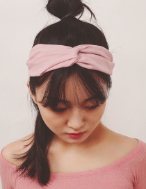 Fashion Pink Pure Color Decorated Simple Hair Band