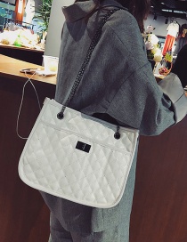Fashion White Grids Pattern Decorated Bag