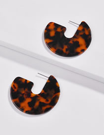 Fashion Black+orange Irregular Shape Design Earrings