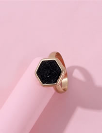 Fashion Black Geometric Shape Decorated Ring