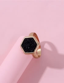 Fashion Black Geometric Shape Decorated Ring
