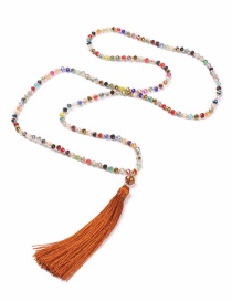 Fashion Orange Tassel Decorated Necklace