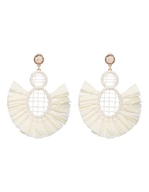 Fashion White Hollow Out Design Pure Color Earrings