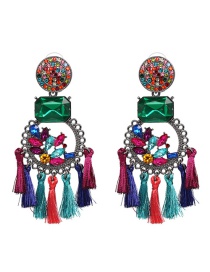Fashion Multi-color Geometric Shape Decorated Tassel Earrings